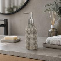 Dispenser Sabonete Linhas Verticais Cinza Lavabo Modernista Dispenser Sabonete Linhas Verticais Cinza Lavabo Modernista