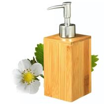 Dispenser Sabonete Líquido Bambu Detergente Cozinha Banheiro