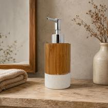 Dispenser Sabonete Líquido de Bambu Decorado Lavabo Rústico Dispenser Sabonete Líquido de Bambu Decorado Lavabo Rústico