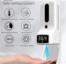 Dispenser Sabonete Líquido Detergente Álcool Gel Automático Elétrico Com Medidor De Temperatura 1000ml