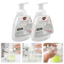 Dispenser Sabonete Líquido Espuma Densa Cremosa Bico Dosador Pump 300ml Branco Transparente Dispenser Sabonete Líquido Espuma Densa Cremosa Bico Dosador Pump 300ml Branco Transparente