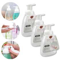 Dispenser Sabonete Líquido Espuma Densa Cremosa Bico Dosador Pump 300ml Branco Transparente