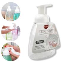 Dispenser Sabonete Líquido Espuma Densa Cremosa Bico Dosador Pump 300ml Branco Transparente