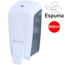 Dispenser (Saboneteira) para Sabonete Espuma 800ml Linha Elisa cor Branca e Fumê
