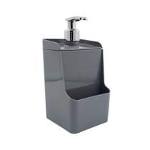 Dispenser Slim de Plástico Cinza Titânio 500ml UZ Utilidades - UZ399-CIN