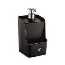 Dispenser Slim de Plástico Preto 500ml UZ Utilidades - UZ399-PR Dispenser Slim de Plástico Preto 500ml UZ Utilidades - UZ399-PR