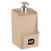 Dispenser Slim Valvula Metalizada Plástico Porta Detergente Esponja Pia Cozinha