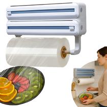Dispenser Suporte Cortador De Plástico Filme PVC 3 Em 1 Papel Toalha Compacto Top