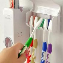 Dispenser Suporte Pasta De Dente Automático E Escova Branco Dispenser Suporte Pasta De Dente Automático E Escova Branco