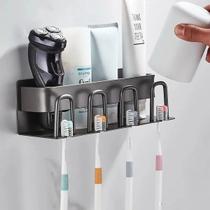 Dispenser Suporte Porta Escovas Para Banheiro Organizador De Metal Linha Premium Dispenser Suporte Porta Escovas Para Banheiro Organizador De Metal Linha Premium