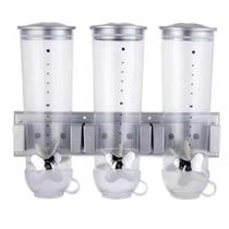 Dispenser Triplo para Cereais Hermético de Parede Luxo Dispenser Triplo para Cereais Hermético de Parede Luxo
