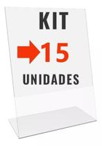 Display 30X21Cm Acrilico A4 - Kit Com 15 Unidades - Artcrill