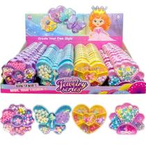 Display 48 kits Miçangas Biju Pulseira Colar Brinquedo Lembrancinha Sacola Surpresa