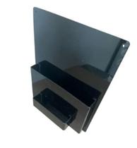 Display Acrílico Porta Folder Com Porta Cartão Panfletos A6 (10x15) Preto Parede 1pç