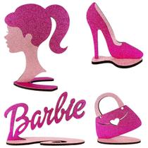 Display Barbie em MDF 6MM com Glitter - Decoração de Festas