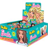Display Chiclete Barbie Tattoo Hortelã Buzzy C/100 Unidades