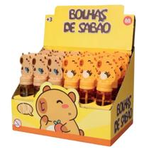 Display com 24 Unidades Bolhas de Sabão Capivara Bolinha Aniversário Escolar Brinquedo