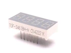 Display de 7 Segmentos com 4 Dígitos TOF3461BH-N Display de 7 Segmentos com 4 Dígitos TOF3461BH-N