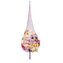 Display de brinquedos de macramê Stuffed Animal Net Hammock Amdermi Purple