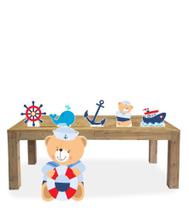 Display de chão e mesa totens festa Ursinho Marinheiro 6 Pçs