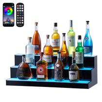 Display de garrafas de licor iluminado por LED VEVOR, 3 camadas, 76 cm, 24 garrafas Display de garrafas de licor iluminado por LED VEVOR, 3 camadas, 76 cm, 24 garrafas