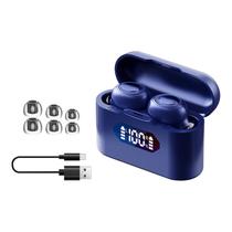 Display digital compacto e elegante sem fio do compartimento de carregamento do metal dos auriculares de Bluetooth