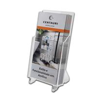 Display Expositor Acrílico Premium Porta Folders 10x20 Cm Mesa Qualidade Sofisticado Transparente
