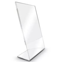 Display Expositor Em L 10X15 Acrílico Ps Cristal A6 50 Peças