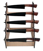 Display Expositor organizador Para 5 Facas Artesanais Em Mdf Cru Display Expositor organizador Para 5 Facas Artesanais Em Mdf Cru