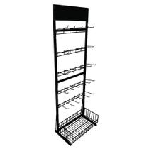 Display Expositor para Encartelados com 30 Ganchos e Cesto