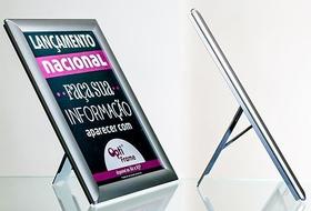 Display Expositor Porta Folha A4 em Alumínio Modelo para Mesa e Parede Display Expositor Porta Folha A4 em Alumínio Modelo para Mesa e Parede
