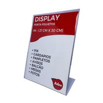 Display Expositor Suporte A4 L 21x30 Acrílico (PS) - Adre Utilidades