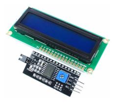 Display lcd 16x2 - backlight azul - i2c soldado