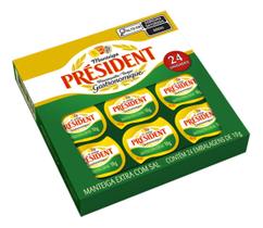 Display Manteiga President Com Sal Blister Sache 24 Unidades