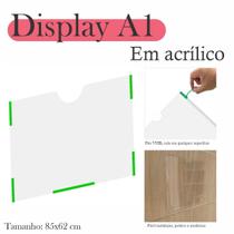 Display Parede Quadro Avisos Porta Folhas A1 Acrílico Horiz Display Parede Quadro Avisos Porta Folhas A1 Acrílico Horiz