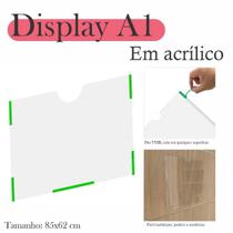 Display Parede Quadro Avisos Porta Folhas A1 Acrílico Horiz