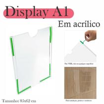 Display Parede Quadro Avisos Porta Folhas A1 Acrílico Vert