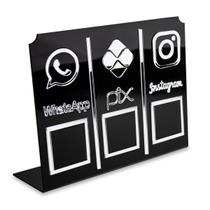 Display Placa 3 em 1 Rede Social Pix Instagram Qr Code Preto Display Placa 3 em 1 Rede Social Pix Instagram Qr Code Preto