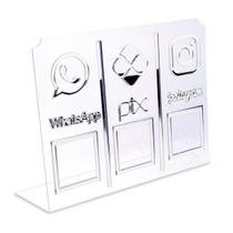 Display Placa 3 em 1 Rede Social Pix Instagram Qr Code Transparente Display Placa 3 em 1 Rede Social Pix Instagram Qr Code Transparente