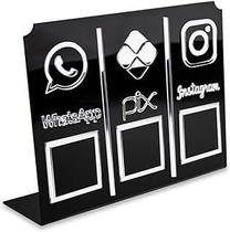 Display Placa Qr Code 3 em 1 - Pagamentos, Interação, Balcão. Loja ,Estabelecimento e Vendas