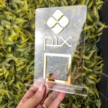 Display Placa Qrcode De Pagamento Pix Em Acrílico 10x15