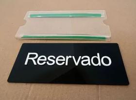 Display Placa Reservado Para Porta Escritório Festa 15x7cm