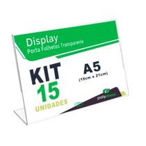 Display Porta Folheto Mesa Balcão Tamanho A5 horizontal Formato L