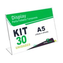 Display Porta Folheto Mesa Balcão Tamanho A5 horizontal Formato L