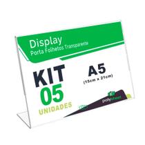 Display Porta Folheto Mesa Balcão Tamanho A5 horizontal Formato L