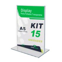 Display Porta Folheto Tamanho A5 Formato T Vertical Em Acrílico