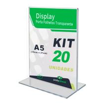 Display Porta Folheto Tamanho A5 Formato T Vertical Em Acrílico Display Porta Folheto Tamanho A5 Formato T Vertical Em Acrílico