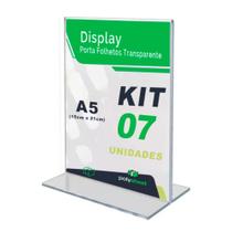 Display Porta Folheto Tamanho A5 Formato T Vertical Em Acrílico Display Porta Folheto Tamanho A5 Formato T Vertical Em Acrílico