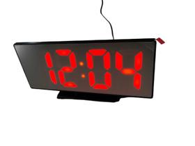 Display relógio de led espelho calendario alarme 5v USB mesa-traseira preta
