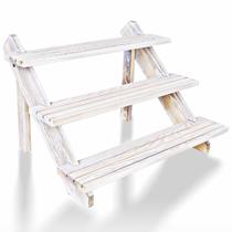 Display Riser LUBANHAND Vintage White Solid Wood 3 camadas